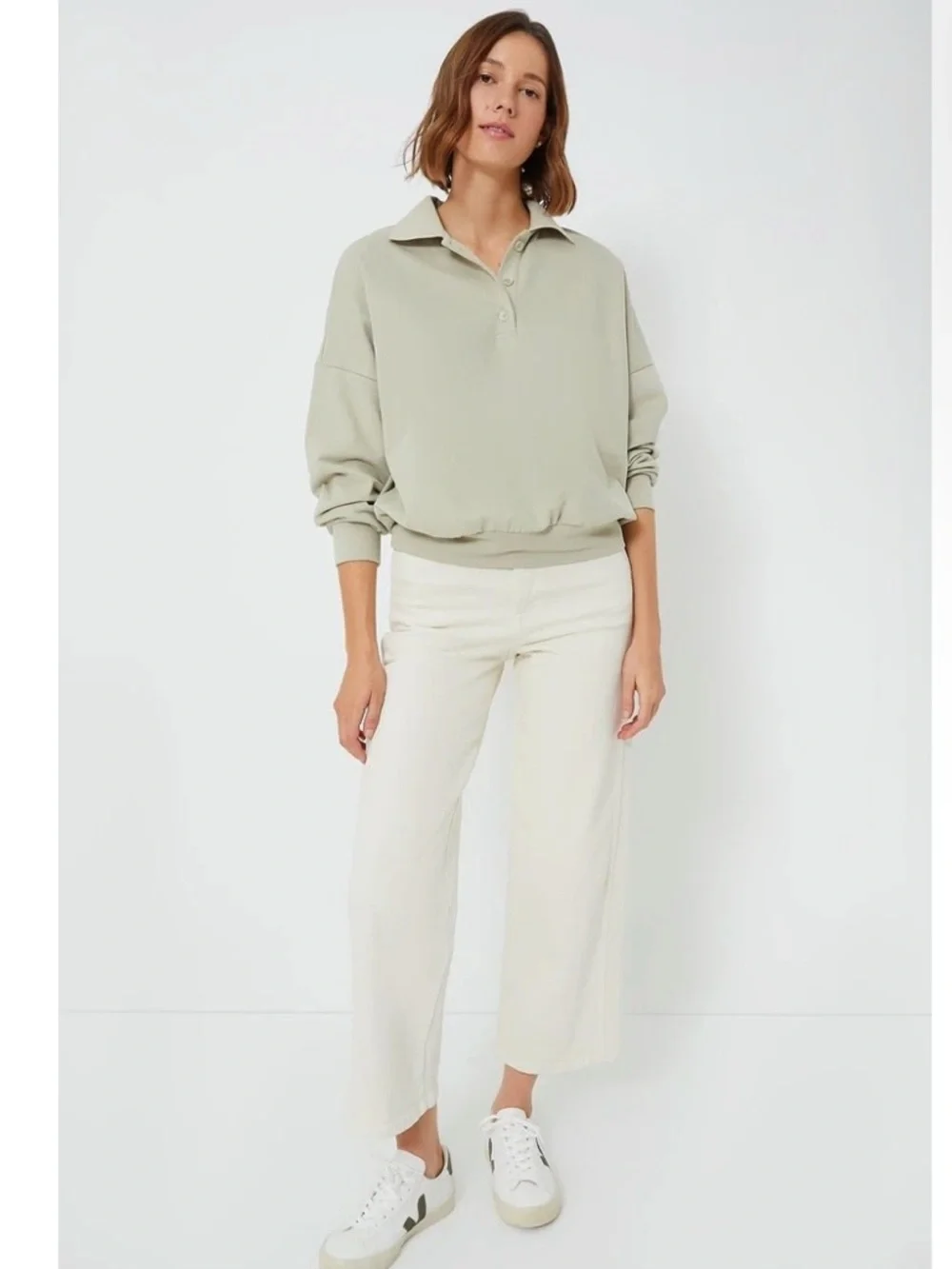 Tuckernuck Pomander Place Sage Bode Polo Sweatshirt NWT Oversized XS - Picture 4 of 12